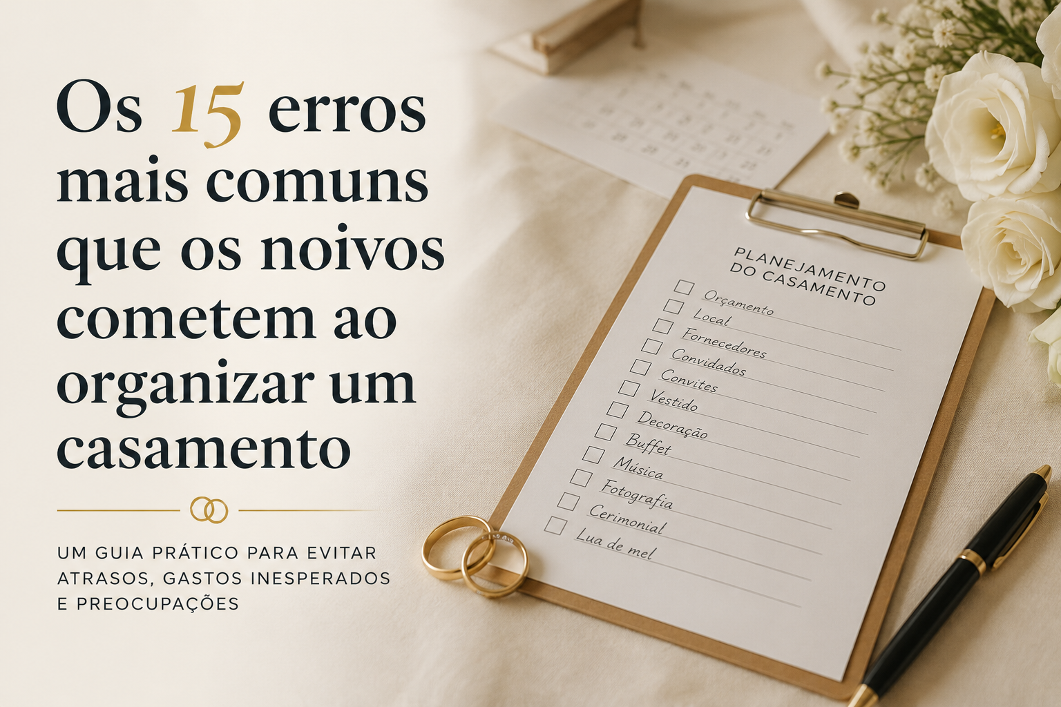 Casal de noivos durante a celebração do casamento
