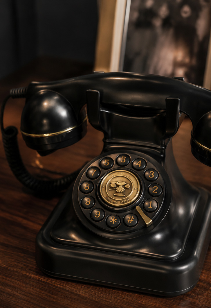Telefone vintage do Áudio Guest Book